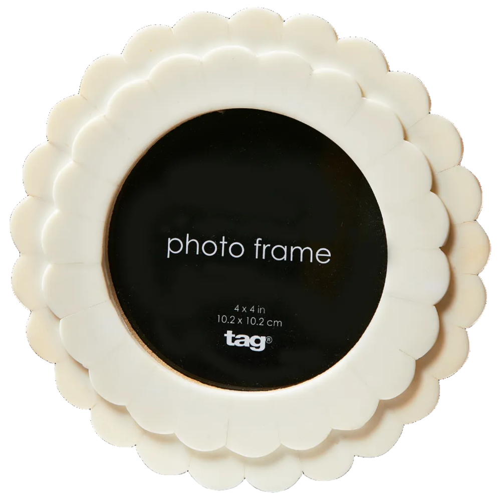 TAG Scalloped White Resin Photo Frames