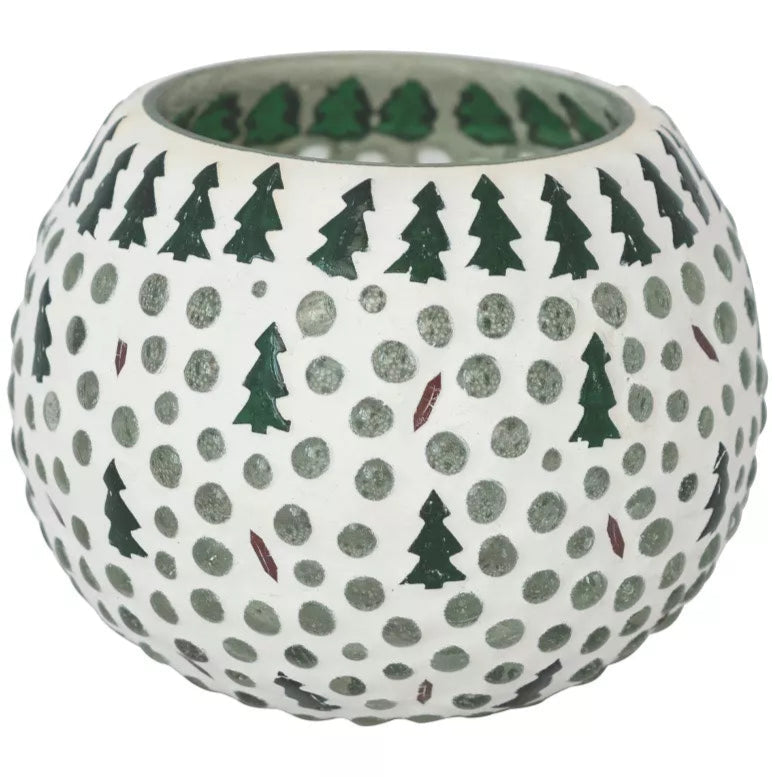 Glass Ball Christmas Tree Votive Candle Holder - 3.25"