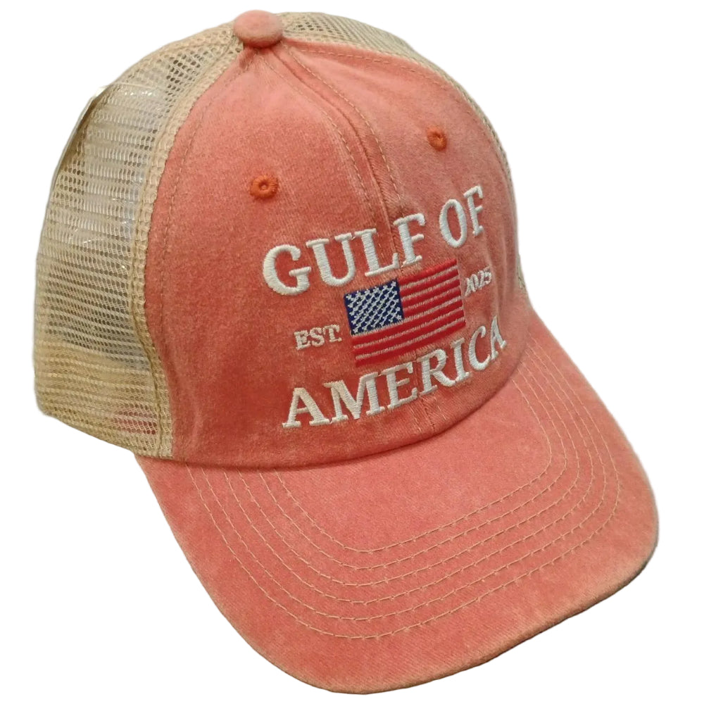 Embroidered "Gulf of America" Mesh-Back Trucker Hat