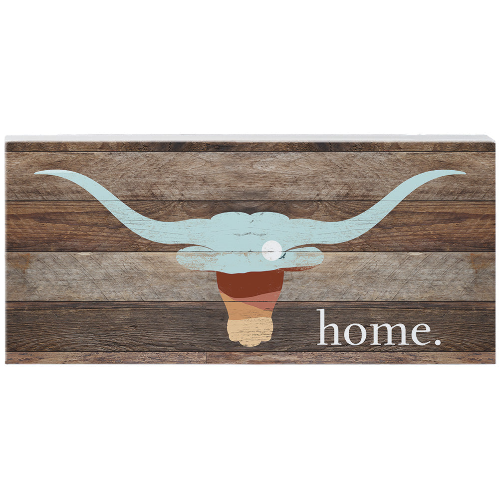 Sincere Surroundings Longhorn "Home" Wooden Sign - 5.5" x 12"
