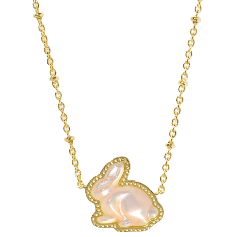 Kendra Scott Gold Mother of Pearl Bunny Pendant Necklace