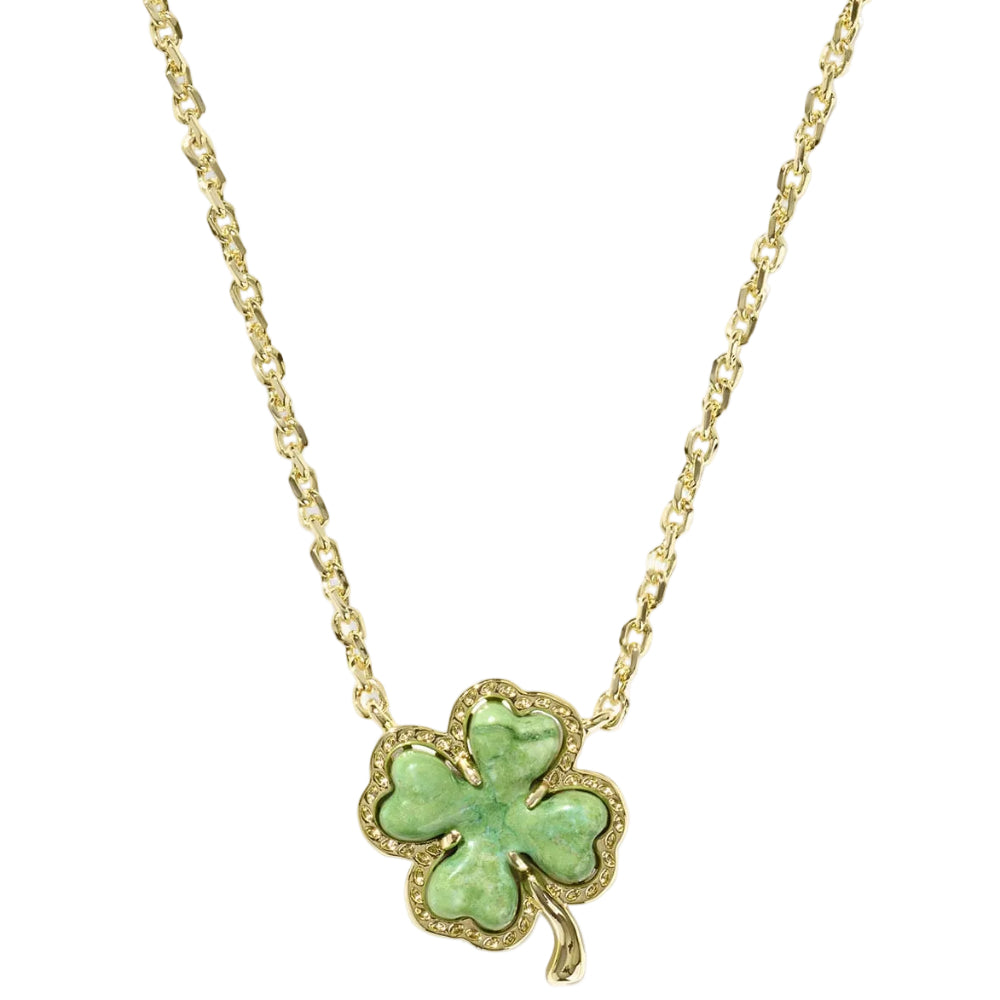 Kendra Scott Emerald Green Shamrock Pendant Necklace