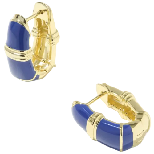 Kendra Scott Courtney Gold Enameled Huggie Earrings