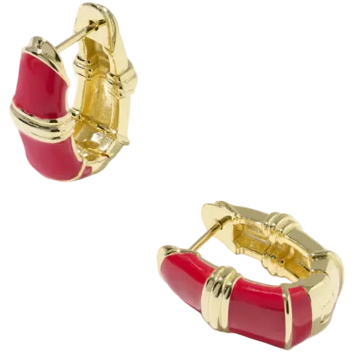 Kendra Scott Courtney Gold Enameled Huggie Earrings