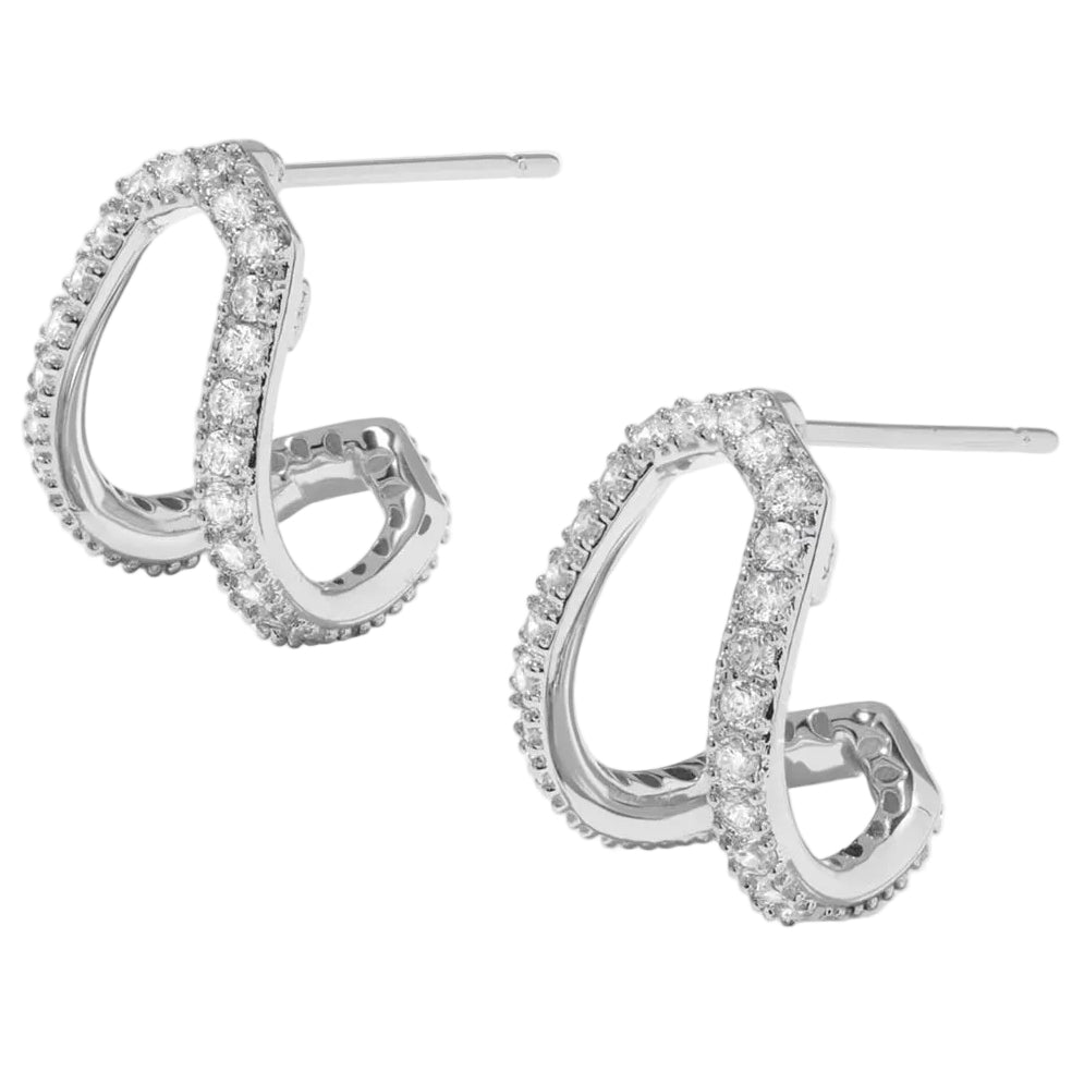 Kendra Scott Daphne Silver Pave Huggie Earrings