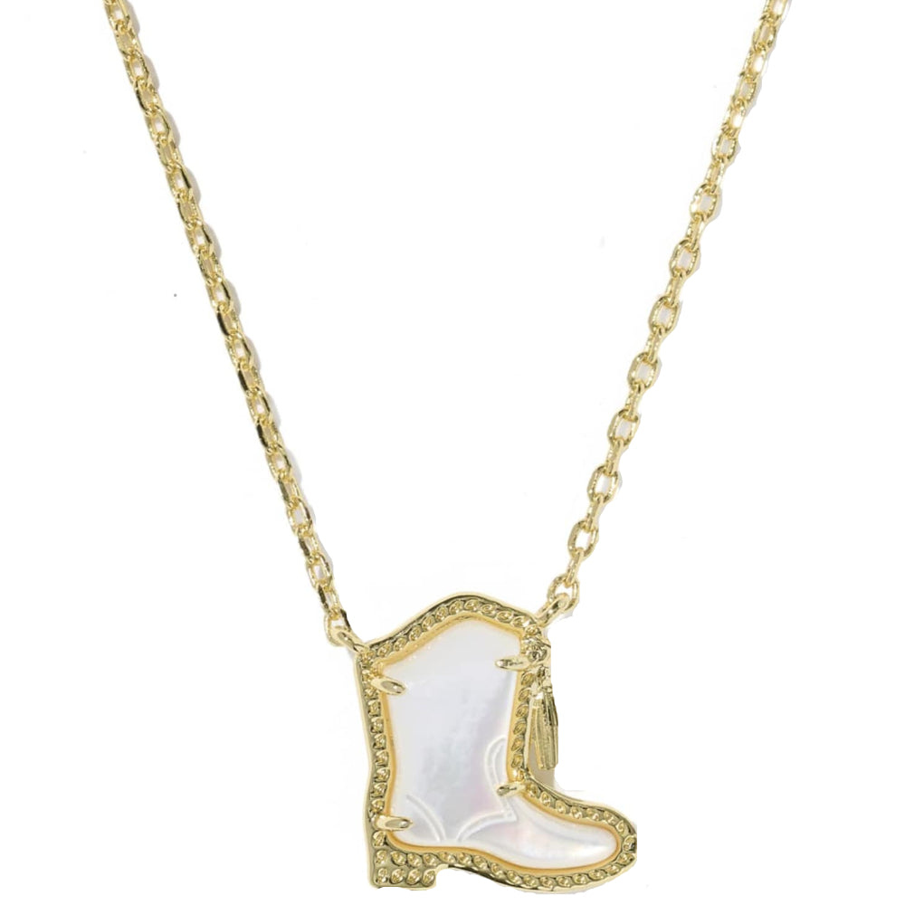 Kendra Scott Gold Drill Team Boot Pendant Necklace