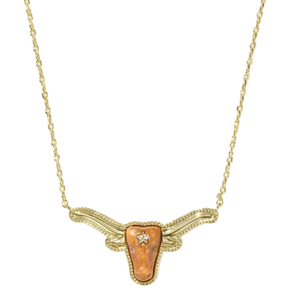 Kendra Scott Texas Longhorn Gold Pendant Necklace
