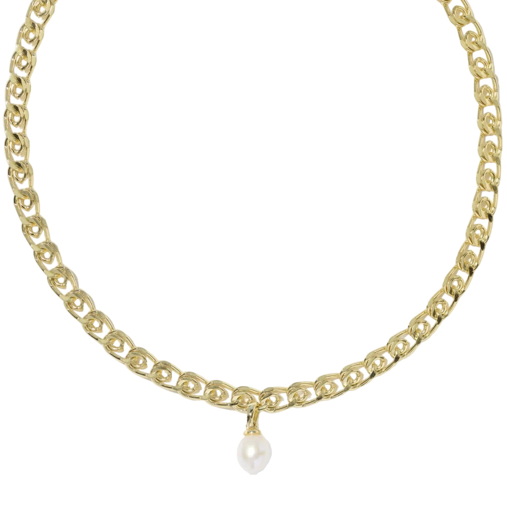 Kendra Scott Oakland Gold Pearl Chain Necklace