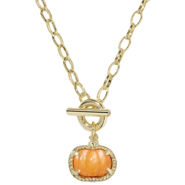 Kendra Scott Gold Pumpkin Chainlink Toggle Necklace