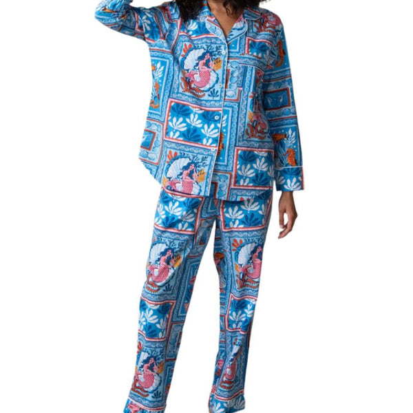 アイドル FREEZER x TSNW PAJAMAS SET Printfresh Tidal Tapestry Long Pajama Set