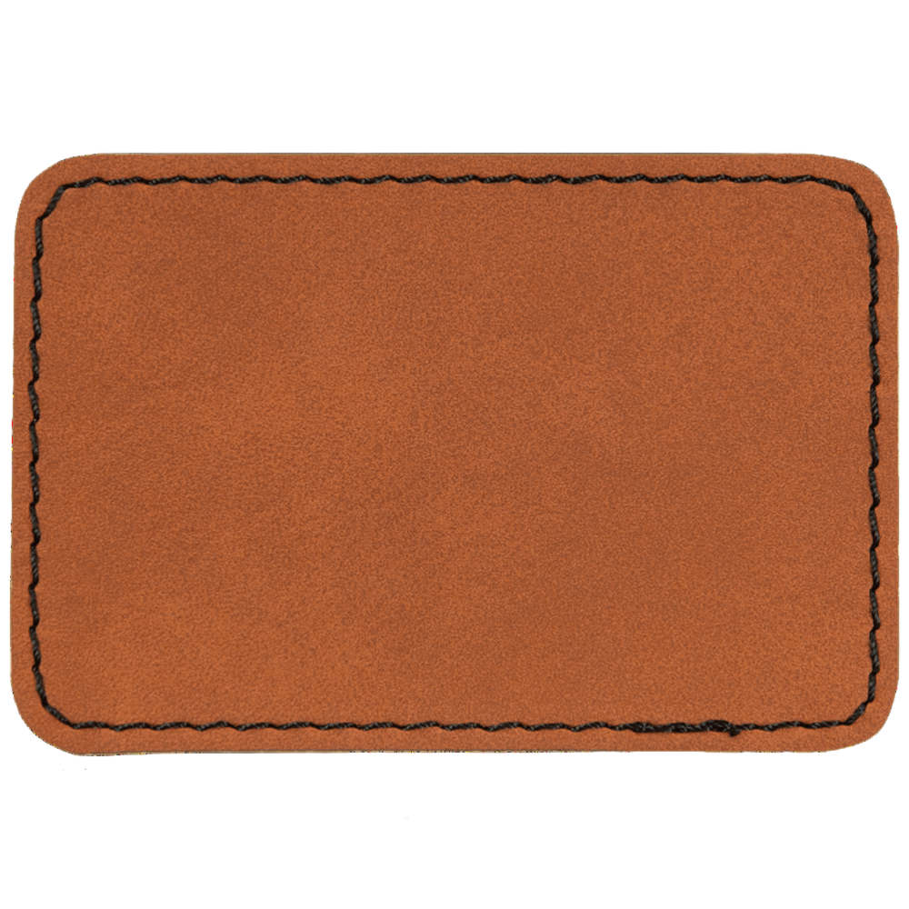 Rectangle Leatherette Adhesive Patch (Blank) - 2" x 3"