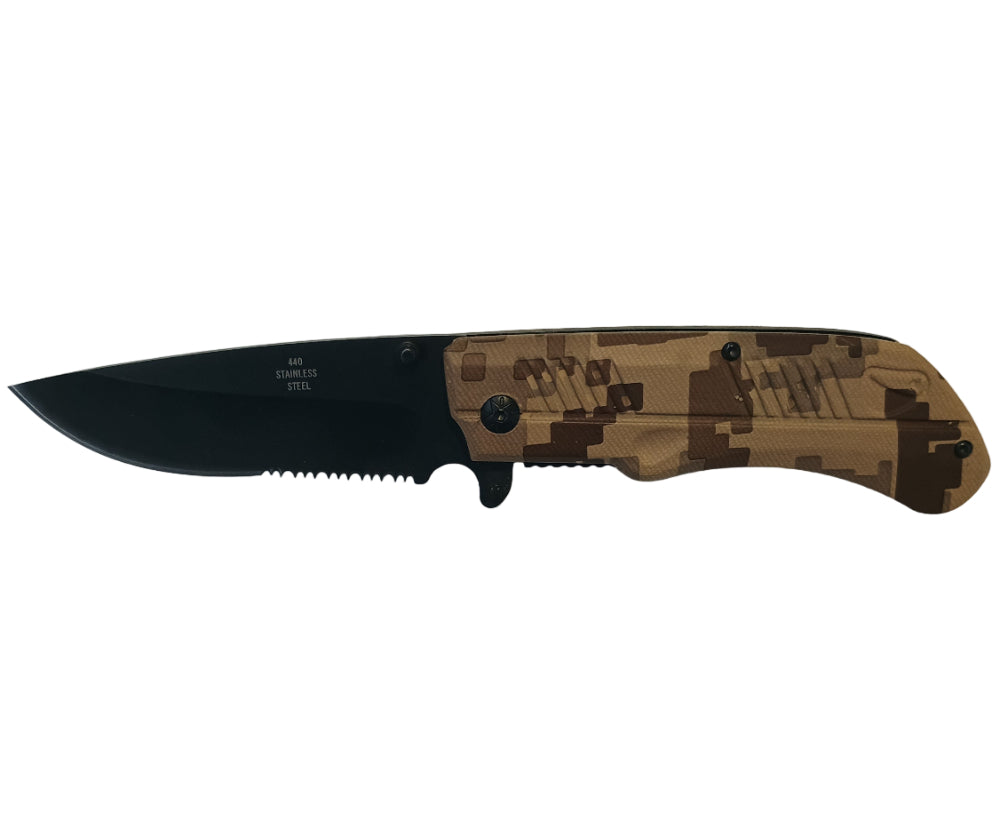 Service Tool Digital Desert Camo Stainless Steel Folding Knife - 3"