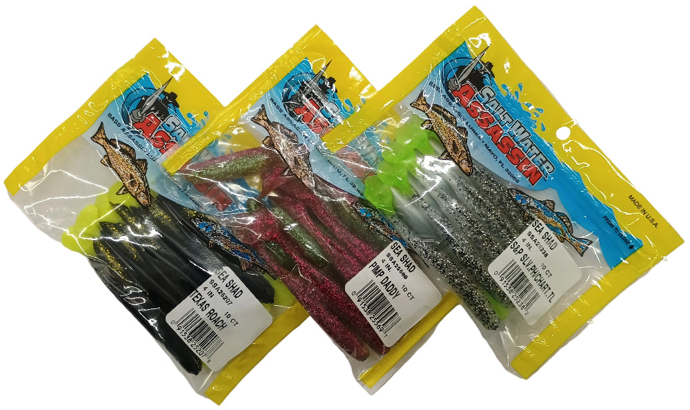 Bass Assassin Swimming Shad & Sea Shad Soft Lures Bass Assassin Swimming Shad & Sea Shad Soft Lures