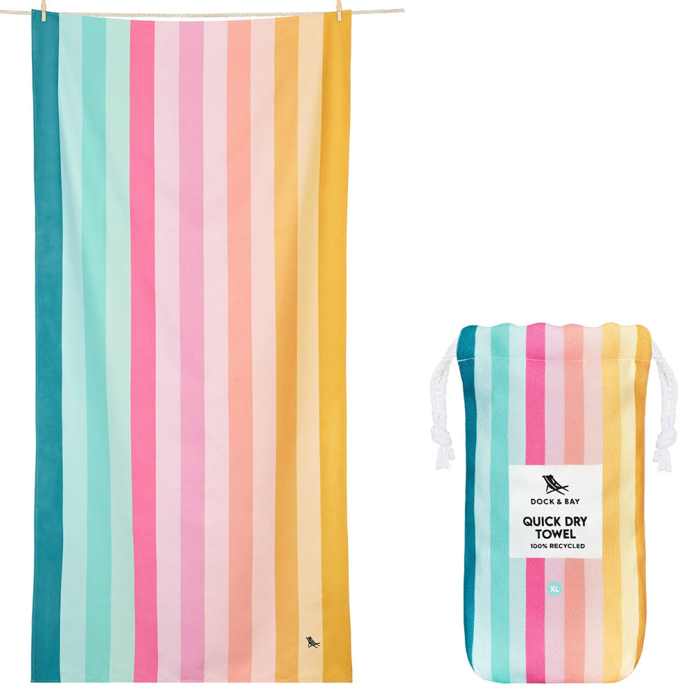 Dock & Bay Quick-Dry Cabana Stripe Beach Towels - 63" x 35"
