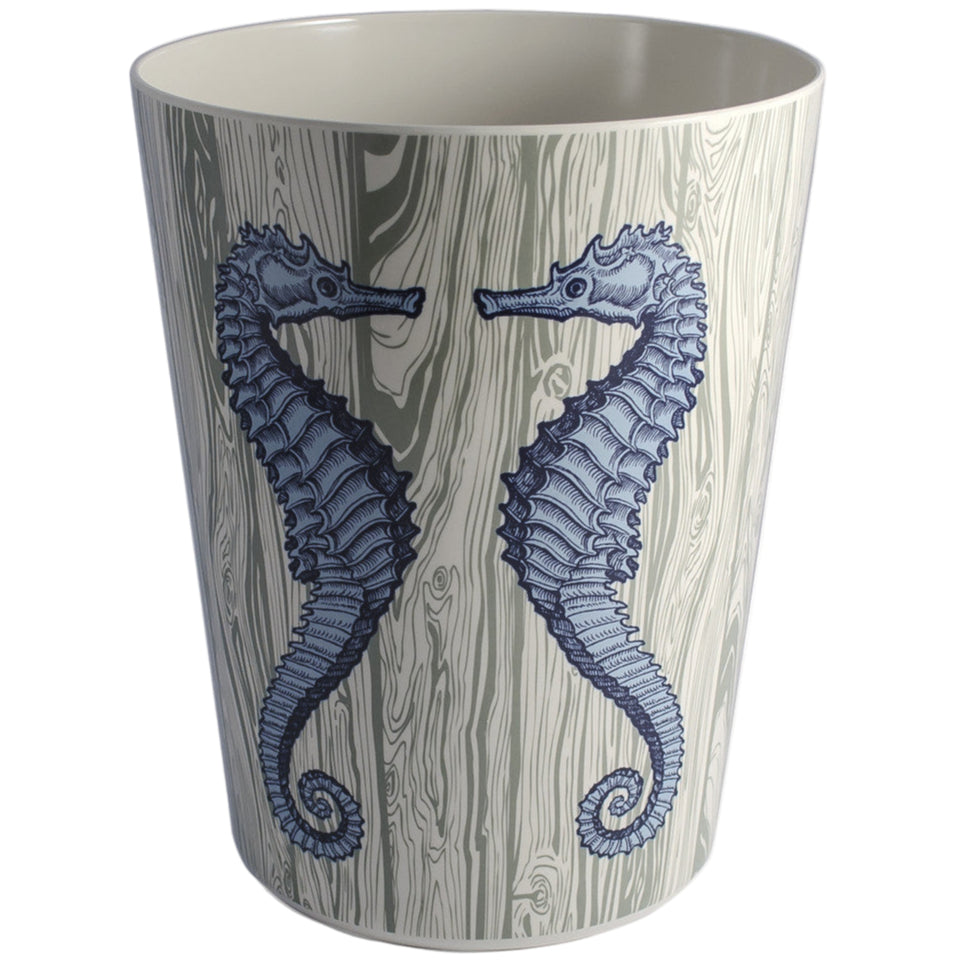 Thomas Paul Melamine Whale & Seahorses Waste Basket - 10"