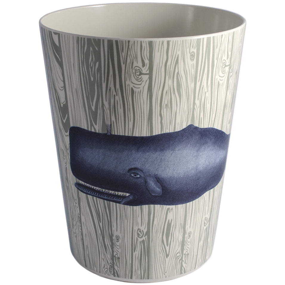 Thomas Paul Melamine Whale & Seahorses Waste Basket - 10"