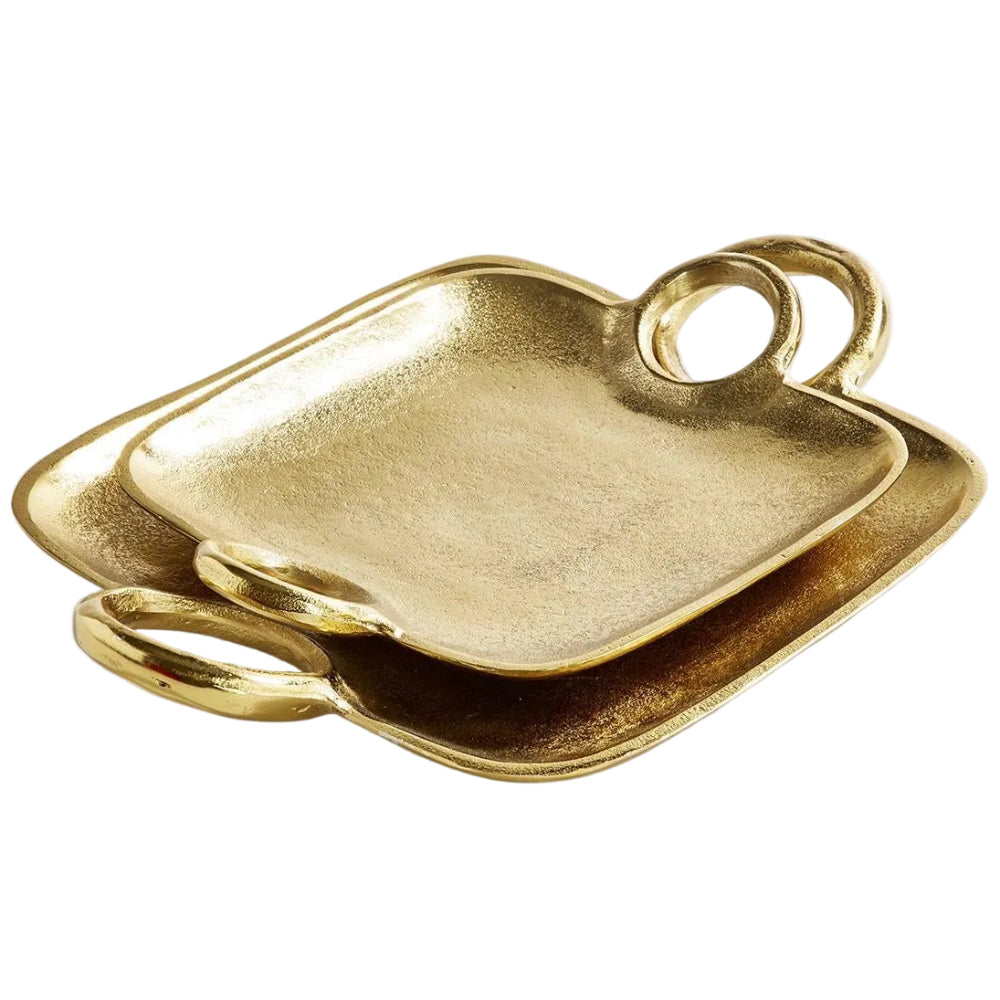 Two's Co. Gold-Toned Aluminum Trays