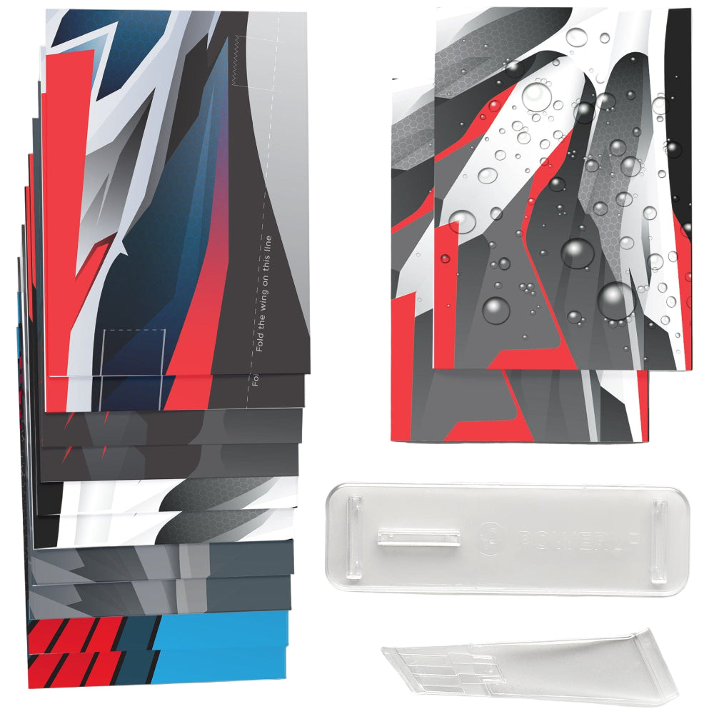PowerUp Foldable Paper Airplane Templates & Acrylic Stand 12 pc.