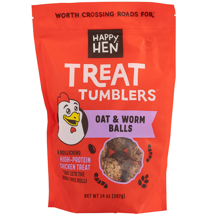 Happy Hen Treat Tumblers Oat & Mealworm Chicken Treats - 14 oz.