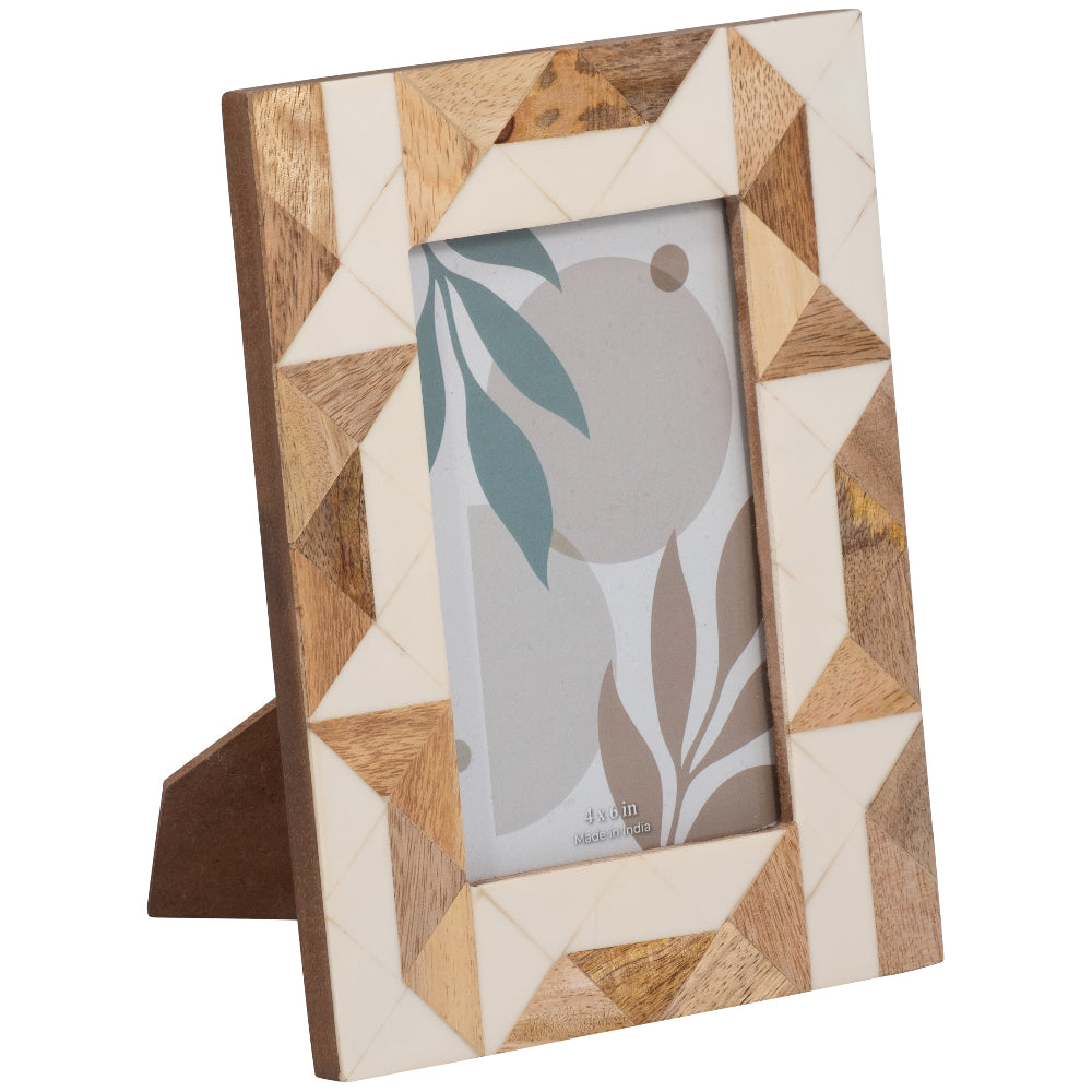 Sagebrook Londonham White Resin & Wood Photo Frame - 4" x 6"