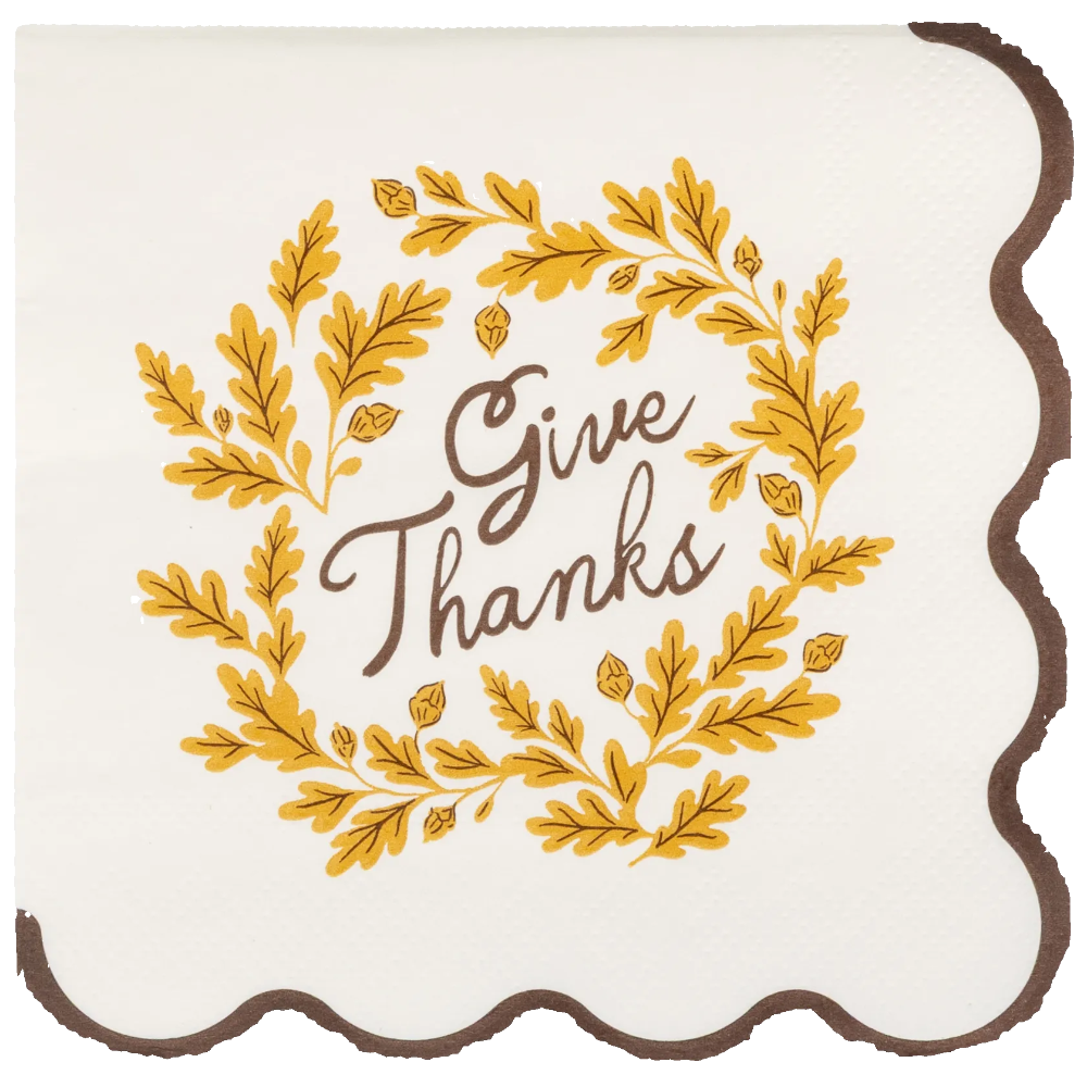 My Mind's Eye "Give Thanks" Paper Cocktail Napkins - 5" x 5" (24 pc.)