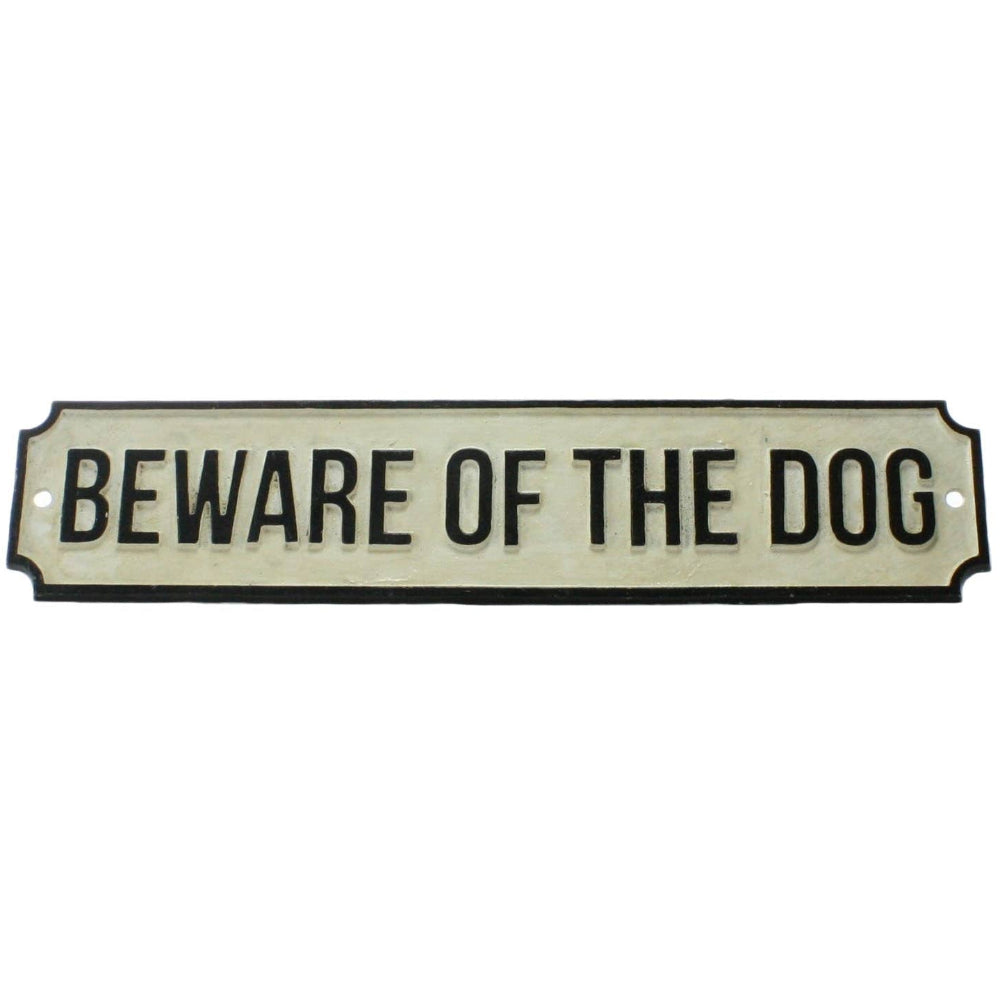 HomArt Cast Iron "Beware of the Dog" Sign - 14.5" x 3.3"