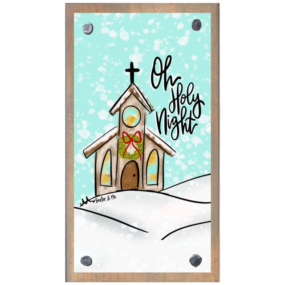 Baxter & Me "Oh Holy Night" Happy Block Driftwood Art Print - 4" x 6"