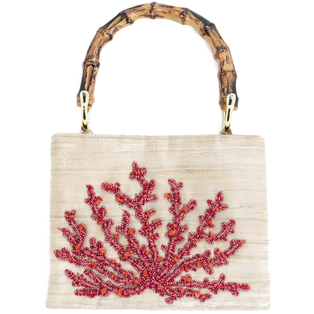 Tiana Designs Handmade Mini Beaded Purses (Bamboo Handle) - 6.5" x 9"