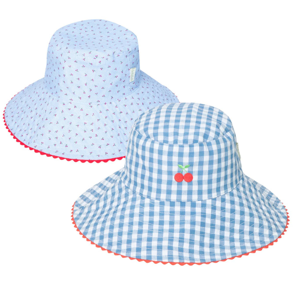 Rockahula Kids Blue Gingham Cherry Reversible Bucket Hat