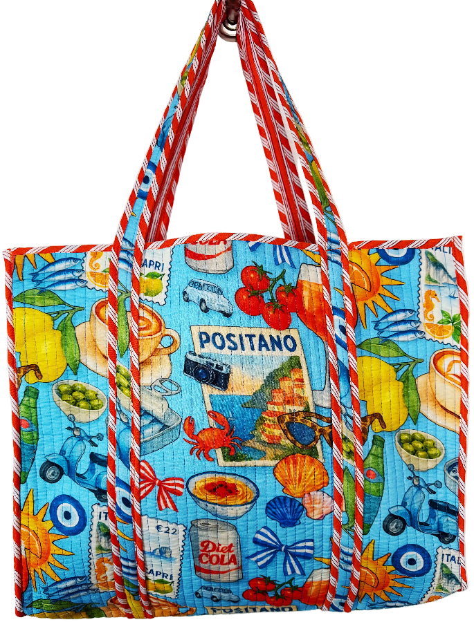 Folklore Couture Quilted Cotton Totes - 17.5" x 17.5"