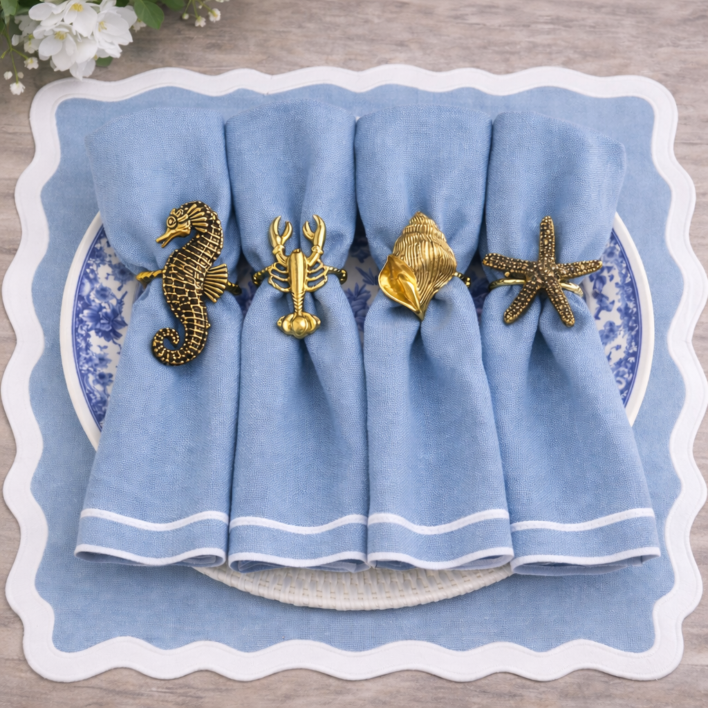 Enchanted Home Brass Nautical Napkin Rings - 4 pc.
