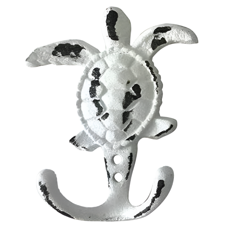 CB Home Cast Iron Distressed Sea Turtle Wall Hooks - 4.75"