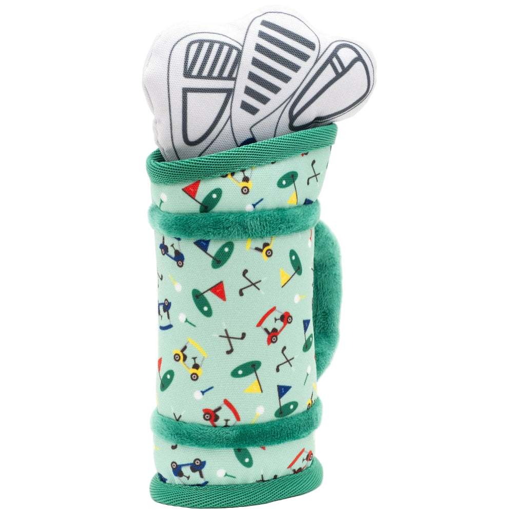 Worthy Dog Green Golf Club Bag Dog Toy - 7.1" & 9.3"