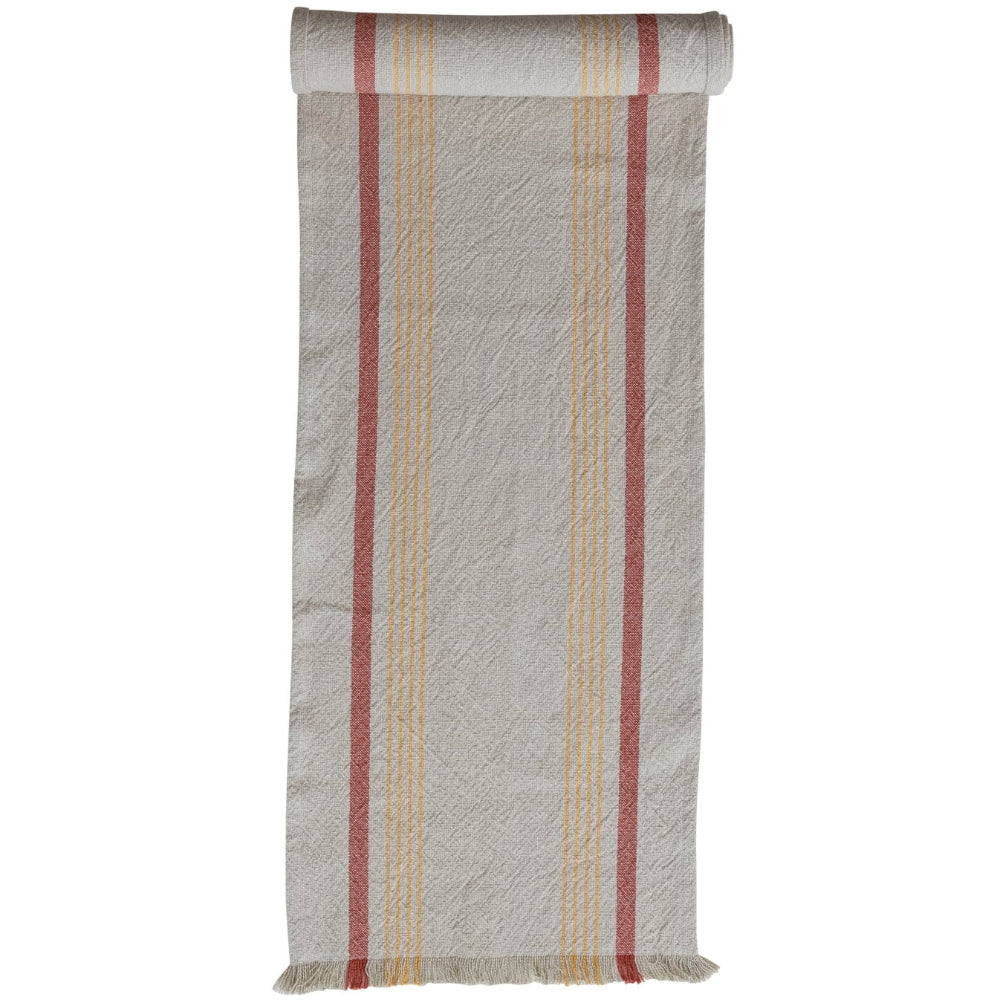 CO-OP Rustic Gray Striped Cotton Table Runner - 14" x 72"