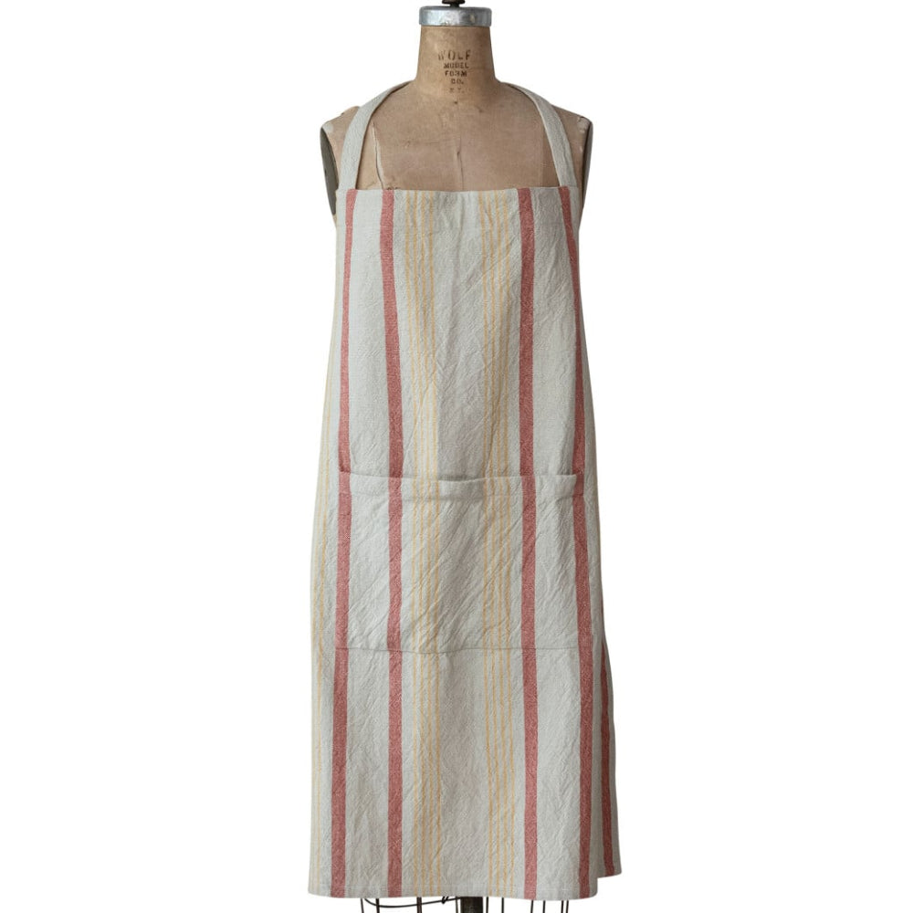 CO-OP Rustic Gray Striped Cotton Apron - 35"