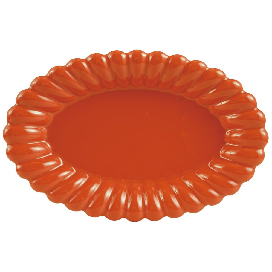 CO-OP Orange Glazed Scalloped Stoneware Plate - 11.5" x 7.5"