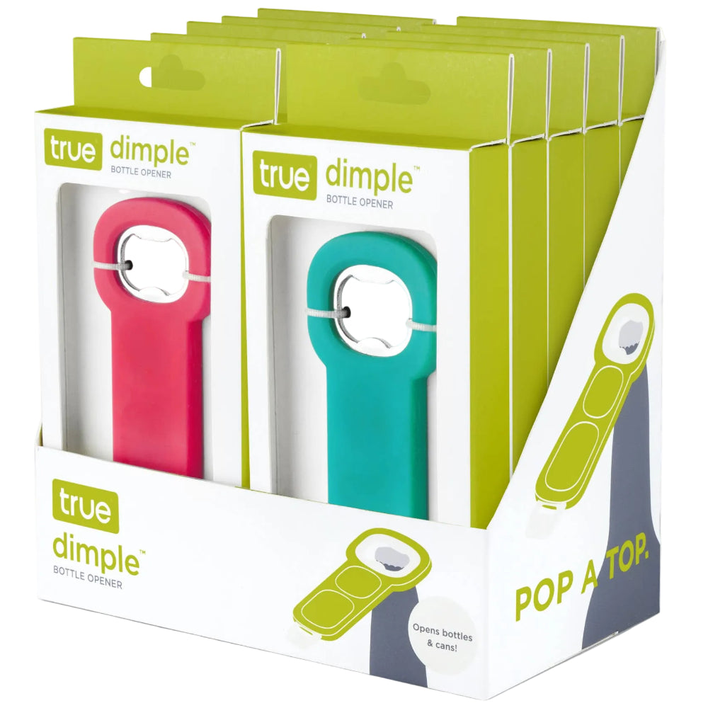 TRUE Dimple Silicone Grip Stainless Steel Bottle Opener