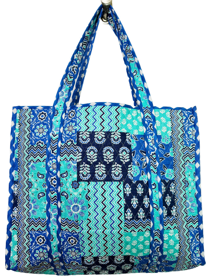 Folklore Couture Quilted Cotton Totes - 17.5" x 17.5"