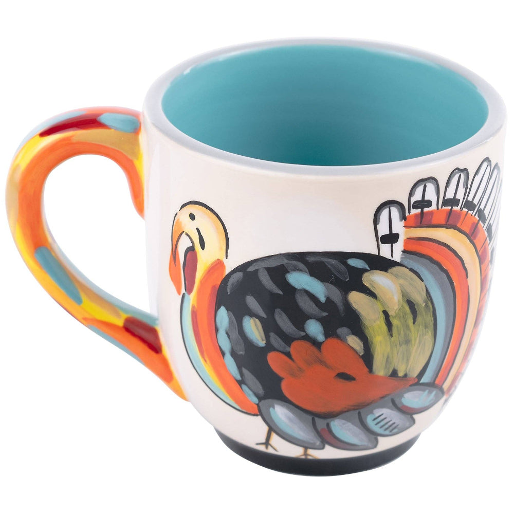 Glory Haus Ceramic Colorful Turkeys Mug - 16 oz.