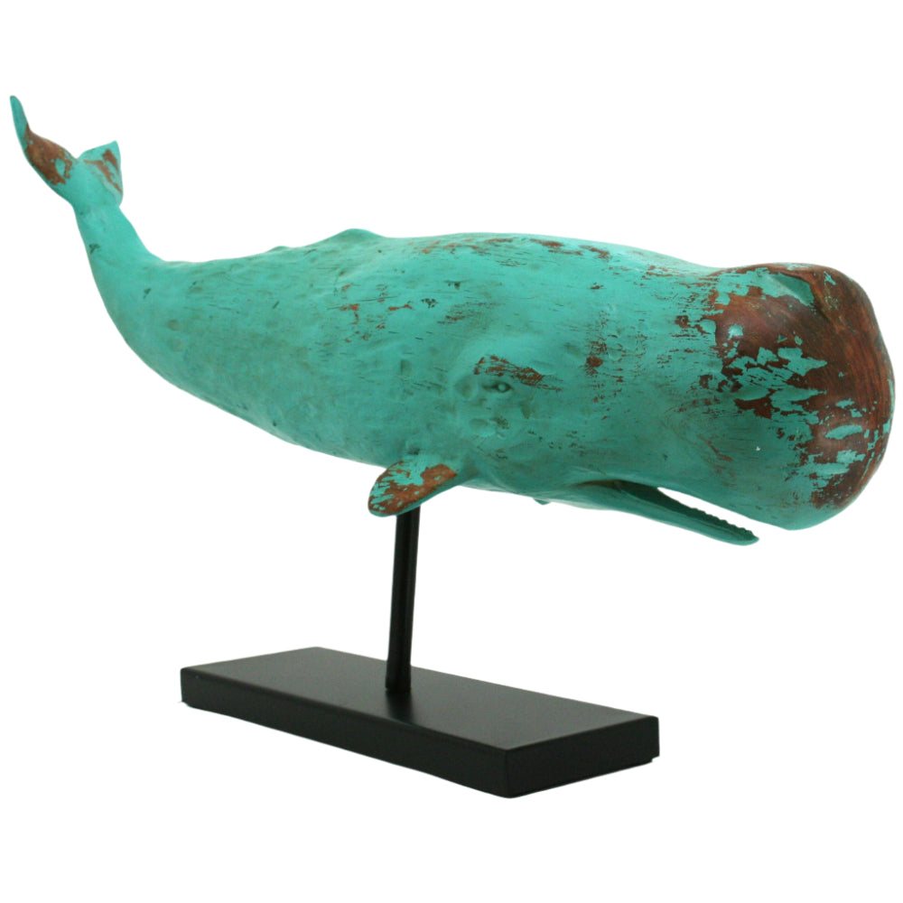 Modern Coastal Polyresin Sperm Whale Figurine - 30.25"