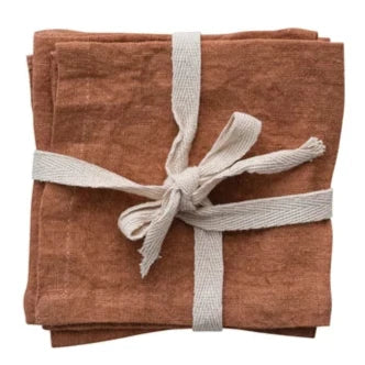 Stonewashed 10" Linen Cocktail Napkins - 4pc.