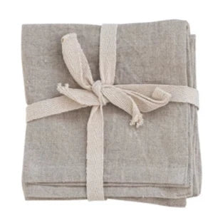 Stonewashed 10" Linen Cocktail Napkins - 4pc.