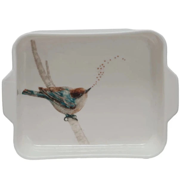 Bird on Branch Stoneware Baking Dish - 1 qt.