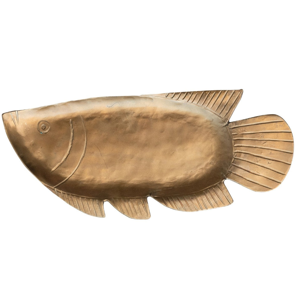 Gold-Finished Metal Fish Tray - 4.5" x 10.5"