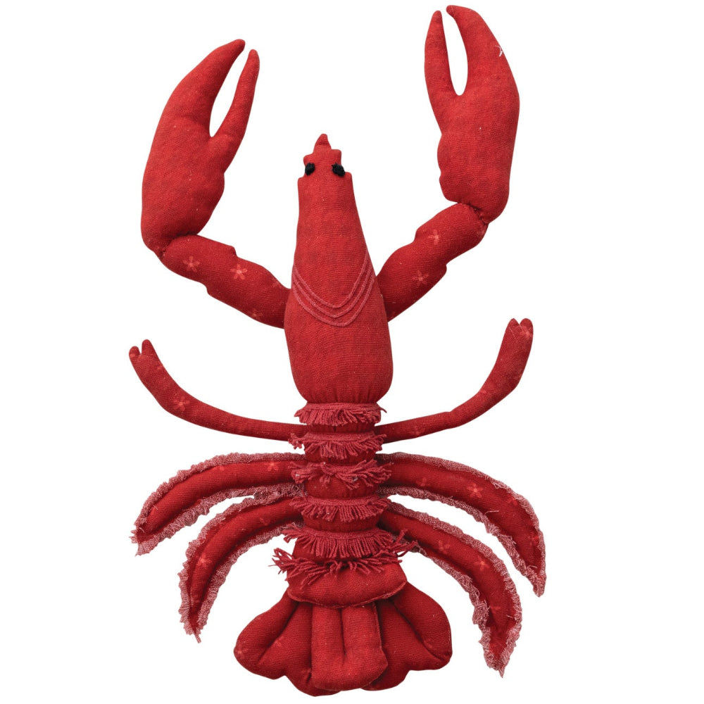 Decorative Plush Lobster Pillow w/ Fringe Accent - 22"