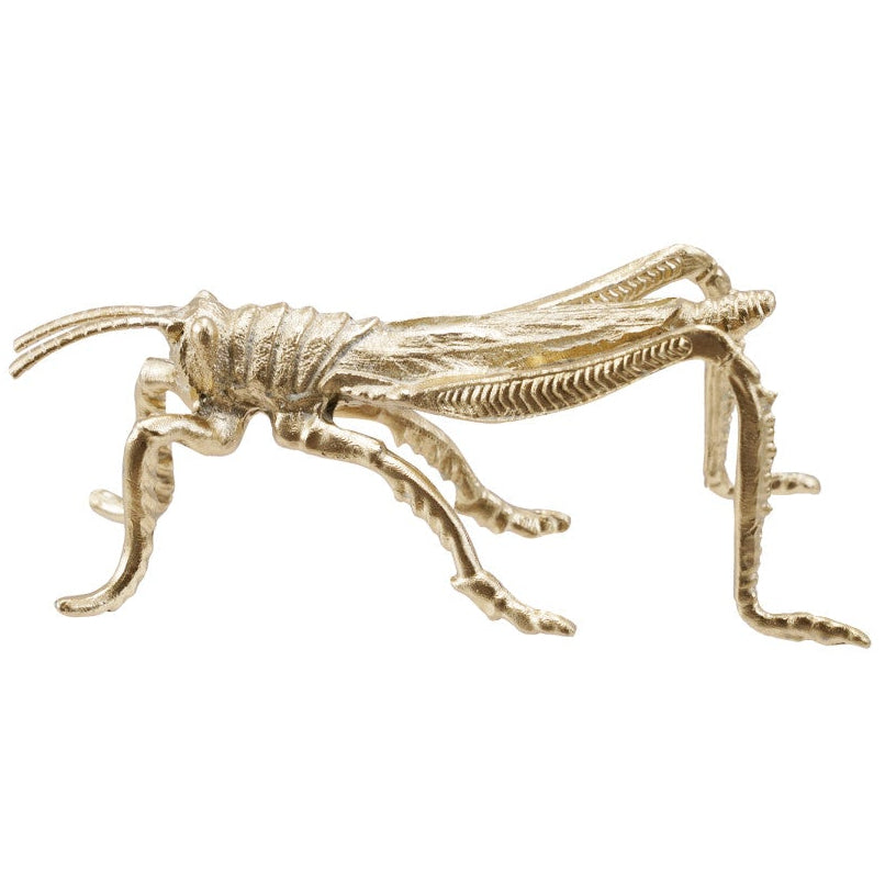 Gold-Toned Pewter Grasshopper Figurine - 2.25" x 6"