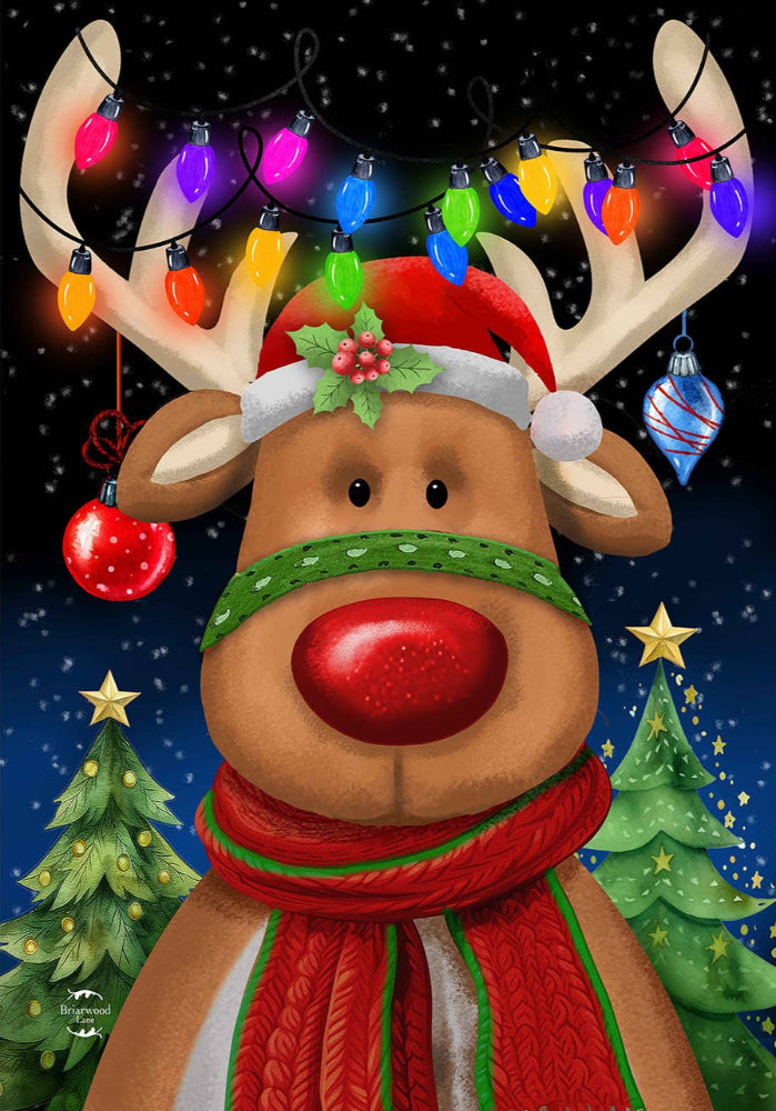Briarwood Festive Rudolph Garden Flag - 12.5" x 18"