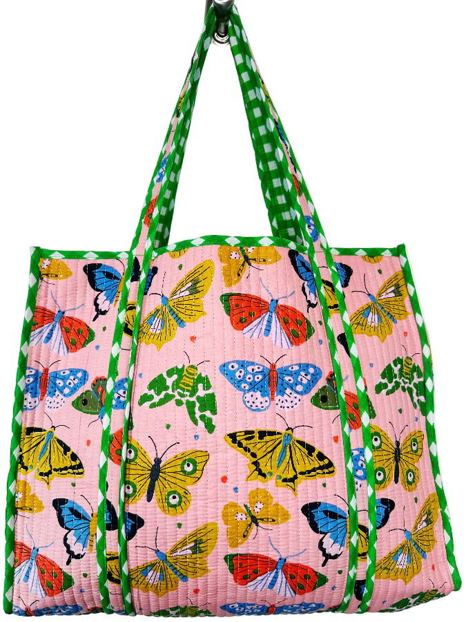 Folklore Couture Quilted Cotton Totes - 17.5" x 17.5"