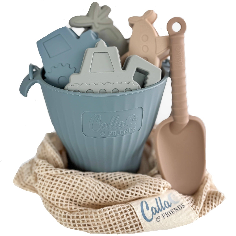 Calla & Friends Silicone Sand Pail & Beach Toys Sets - 6 pc.