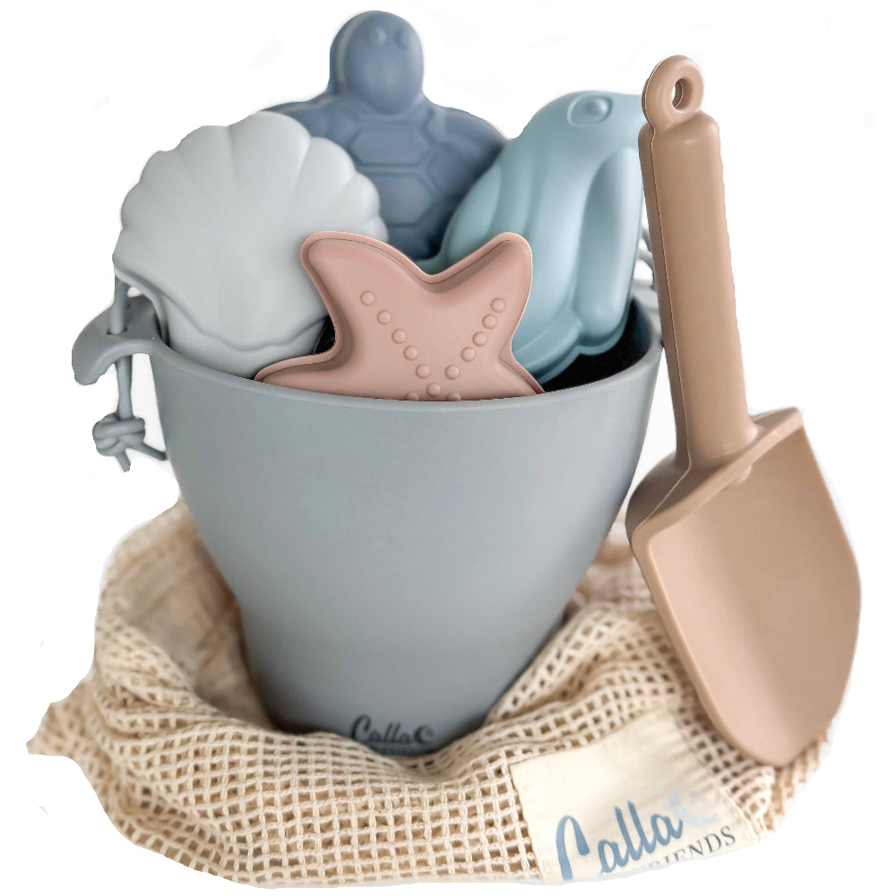 Calla & Friends Silicone Sand Pail & Beach Toys Sets - 6 pc.